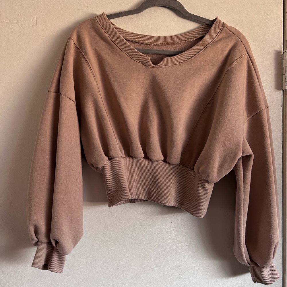 Tan Cropped Sweatshirt